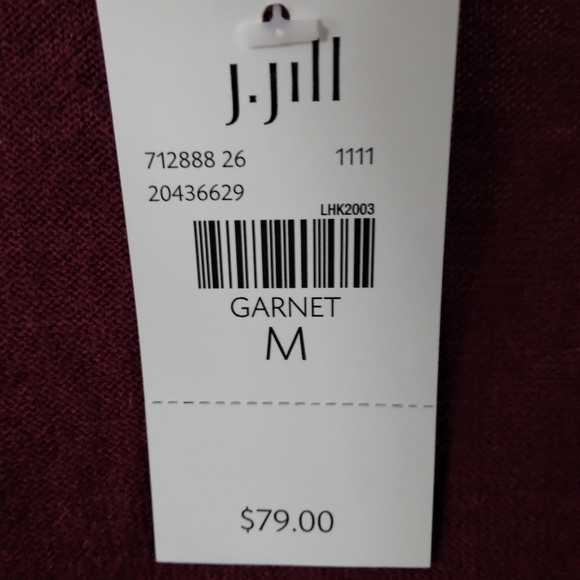 NWT- J.JILL BURGUNDY CARDIGAN SWEATER - Picture 3 of 5
